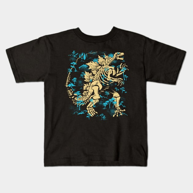 Kaiju Fossils Kids T-Shirt by fitasartwork